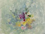 peinture représentant un tableau représentant un bouquet de fleurs dans un vase