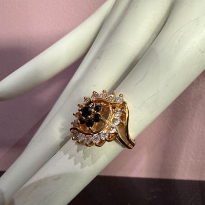 Bague or 18K T.52, pierres synthétiques, neuve dans son écri…