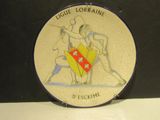 a plate with a picture of a man and a woman on it