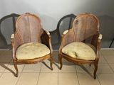 pair of antique cane back chairs
