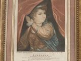 framed portrait of a young boy in a red cloak
