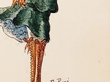 illustration of a woman carrying a large bag of flowers on her back