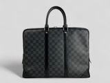 louis vuitton damier briefcase in black and grey