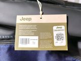 a luggage bag with a tag on it that says jeep