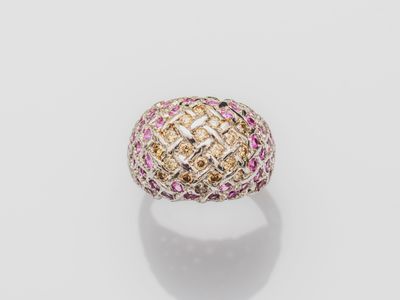 a pink sapphire and diamond ring