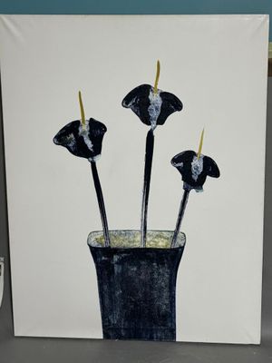 une image d'une peinture de fleurs dans un vase