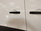 two black handles on the door of a white car