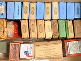 a box full of different types of soaps and soap bars