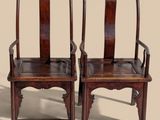 pair of antique chinese chairs with carved back and arms