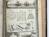 an old book with drawings on it on a table