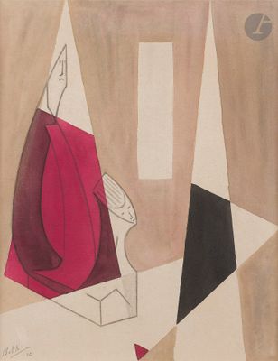 une image d'un tableau représentant une femme en robe rouge