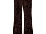 pantalon à pattes d'éléphant en velours marron pour femme
