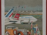 une image représentant une peinture d'une voiture et d'un avion sur le tarmac