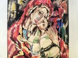 an image of a painting of a woman in a red shawl