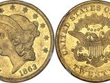 a gold coin with a woman ' s head on it