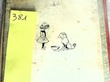 a book with a drawing of a girl and a dog on it