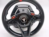 steering wheel for a racing car with red and black spokes
