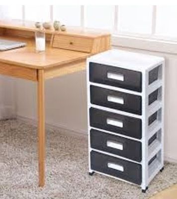 Tour de Rangement Plastique,WeValley , 5 Grands Tiroirs, Noi…