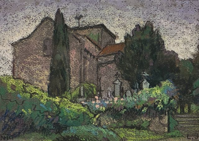 Léon JOUHAUD (1874-1950) « saint Germain de Confolens ». Pastel. ...