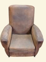 Paire de fauteuils Club en cuir couleur caramel ou havane. (photo 2)