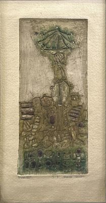 une image représentant un tableau d'un arbre sur lequel se trouve un oiseau