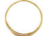 a gold and diamond necklace, by business