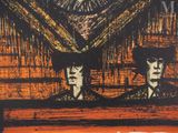 a painting of two men sitting at a table