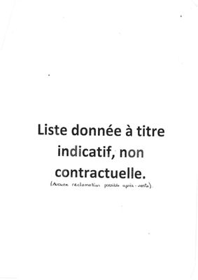 une image représentant une photo sur laquelle figure une citation disant « liste donnée à titre indicatif »