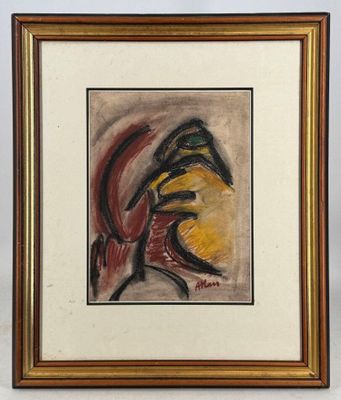 an image of a painting of a bird in a frame