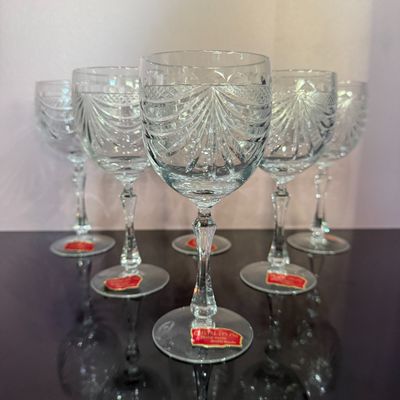 Coffret de 6 verres à eau en cristal de Lorraine Taillé à la…