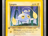 a close up of a pokemon card on a black background
