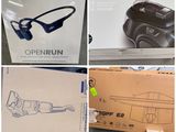 plusieurs photos d'une boîte sur laquelle est posé un casque audio