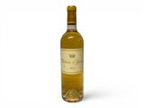 bottle of white wine on a white background with a crown on the label