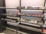 a lot of makeup products on the shelves in the store