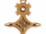 14k yellow gold cross pendant with a diamond center
