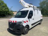 a white van with a crane on top of it