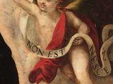 an image of a painting of an angel holding a snake
