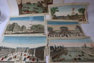 plusieurs images différentes d'une ville où l'on voit des bateaux et des bâtiments
