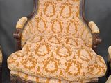 three chairs and a chair with a yellow and white upholstered upholstered upholstered upholstered upholstered upholstered