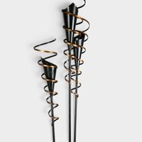 Lampadaire en métal à trois lumières à décor de spirales dor… (photo 2)