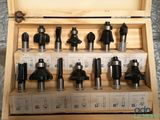 many different types of routers in a wooden box