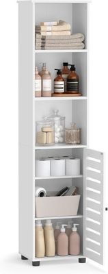 une photo d'une armoire blanche dont la porte est ouverte