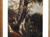an image of a painting of a tree in a wooded area