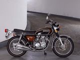 a motorcycle that is parked in a parking garage