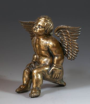 Ange assis aux ailes déployées, France, XVIIe siècle