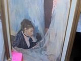 une photo d'un tableau représentant une petite fille dans son lit