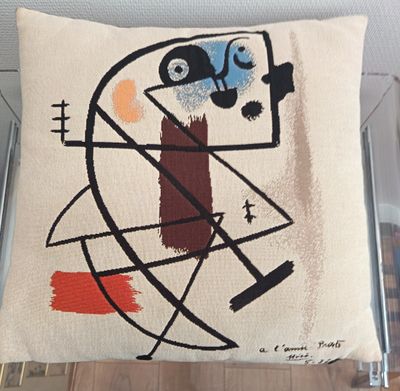 an image of a cushion with a picture of a man on it