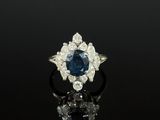 a sapphire and diamond cluster ring