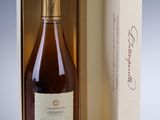 an open box with a bottle of wine inside of it