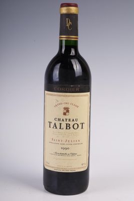 une bouteille de vin rouge du Château Talbot, en France